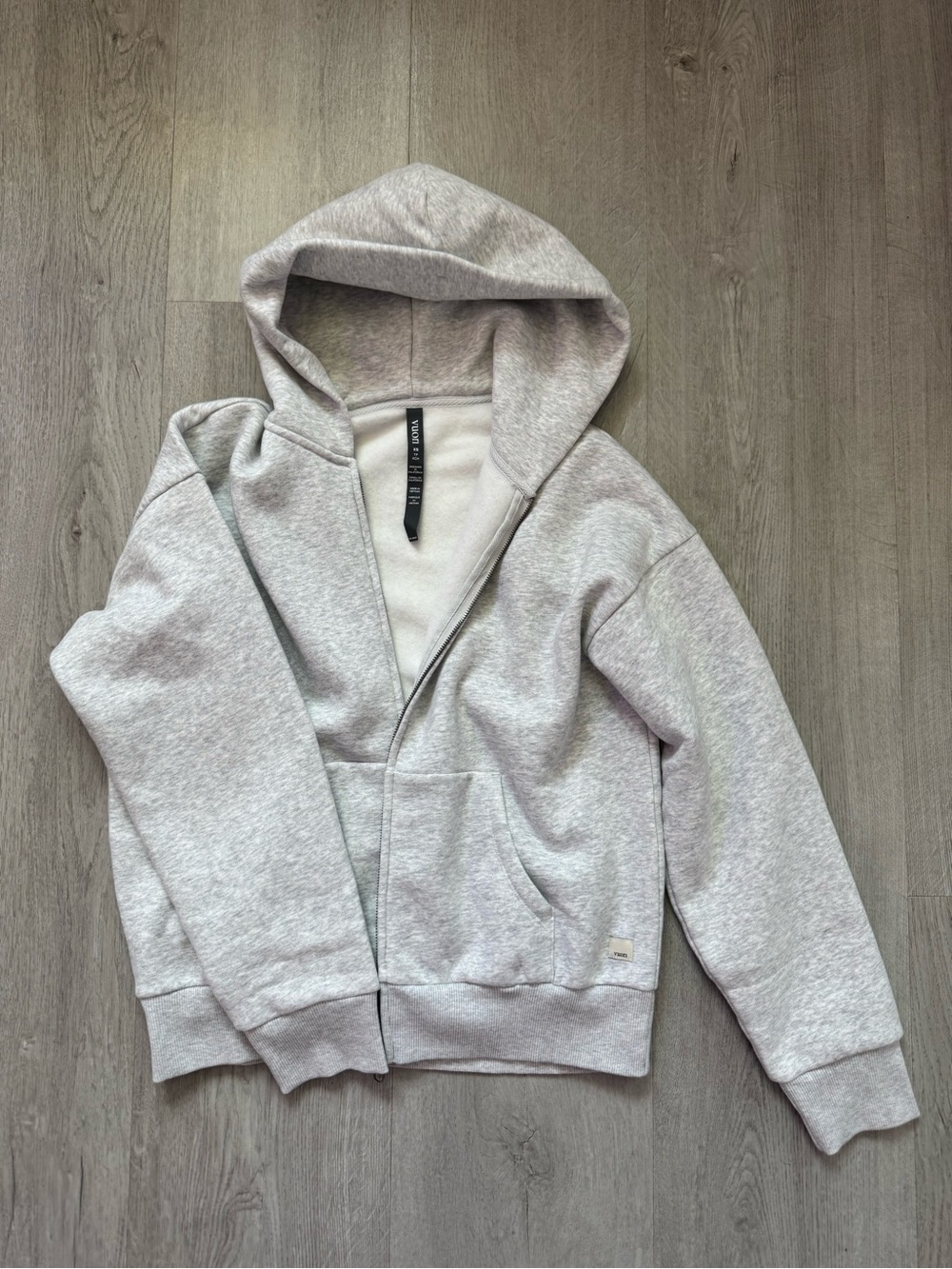 Vuori Restore Full Zip Hoodie Light Gray Zip-Up Hoodie Jacket - Picture 5 of 8